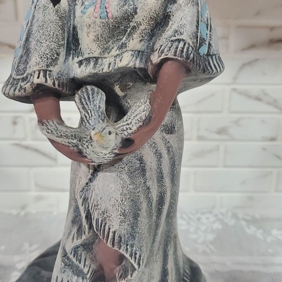 Native American Maiden with dove Hand Painted - Picture 3 of 11